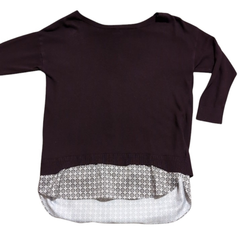 Ann Taylor Sweater Dark Plum 3/4 Sleeves Size Small